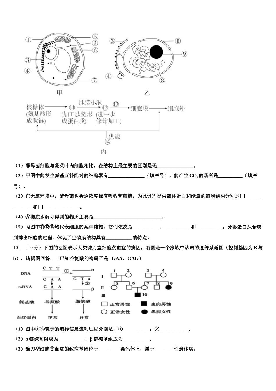 贵州省遵义求是高级中学2025届高一下生物期末检测试题含解析_第3页