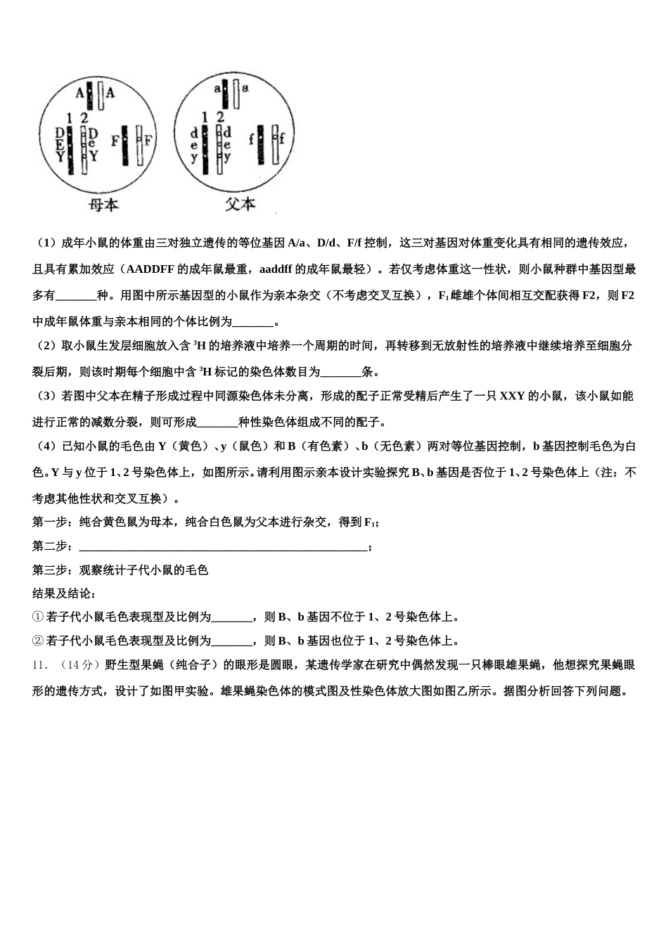 2024-2025学年贵州省都匀一中生物高一第二学期期末质量跟踪监视试题含解析_第3页