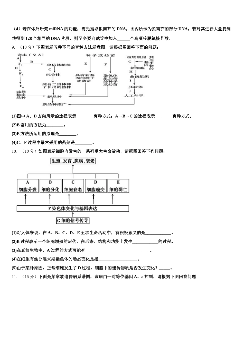 贵州师范大学附属中学2024-2025学年生物高一下期末检测试题含解析_第3页