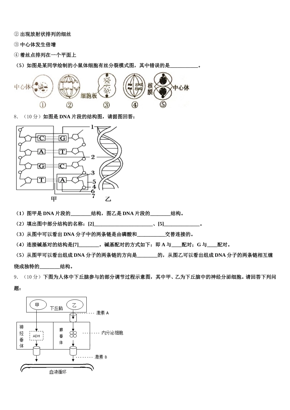 2025届贵州省六盘山育才中学高一下生物期末达标测试试题含解析_第3页