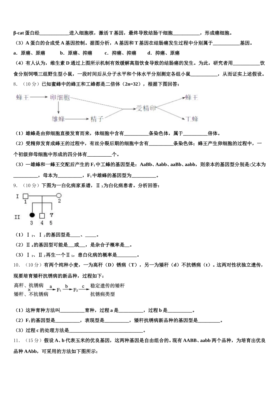 2025届上海外国语大学附中高一下生物期末联考试题含解析_第3页