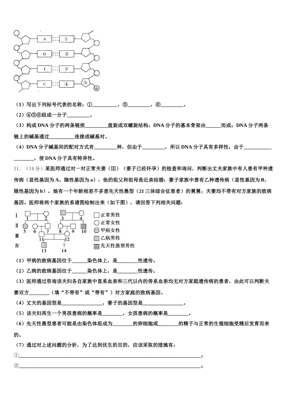 2024-2025学年上海师范大学附属中学生物高一下期末达标检测试题含解析_第3页