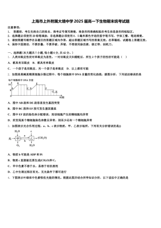 上海市上外附属大境中学2025届高一下生物期末统考试题含解析