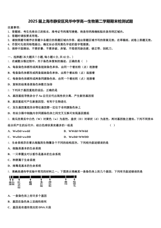 2025届上海市静安区风华中学高一生物第二学期期末检测试题含解析