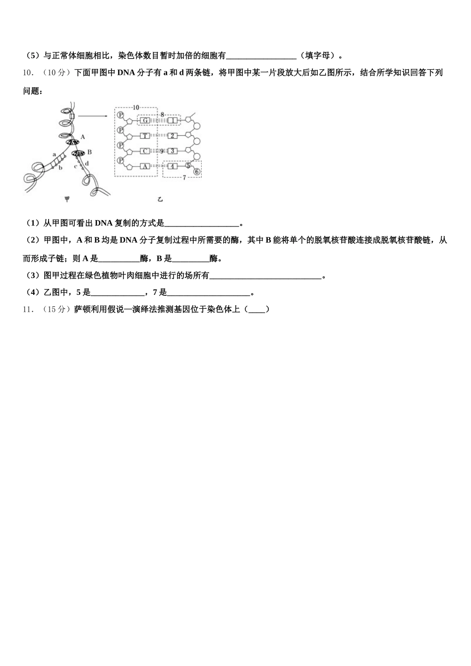 上海市青浦区2025届高一下生物期末经典模拟试题含解析_第3页