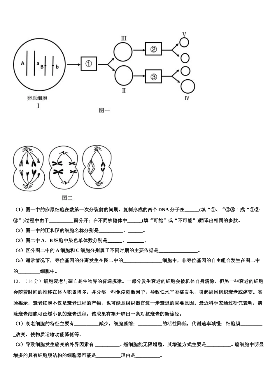 上海市鲁迅中学2024-2025学年生物高一第二学期期末达标检测模拟试题含解析_第3页