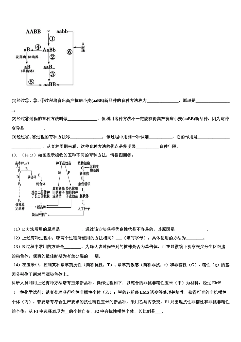 2024-2025学年上海市外国语大学附属大境中学生物高一第二学期期末达标测试试题含解析_第3页