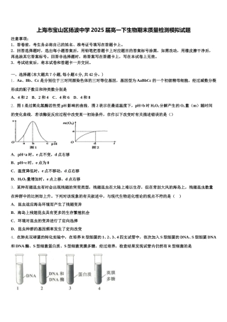 上海市宝山区扬波中学2025届高一下生物期末质量检测模拟试题含解析