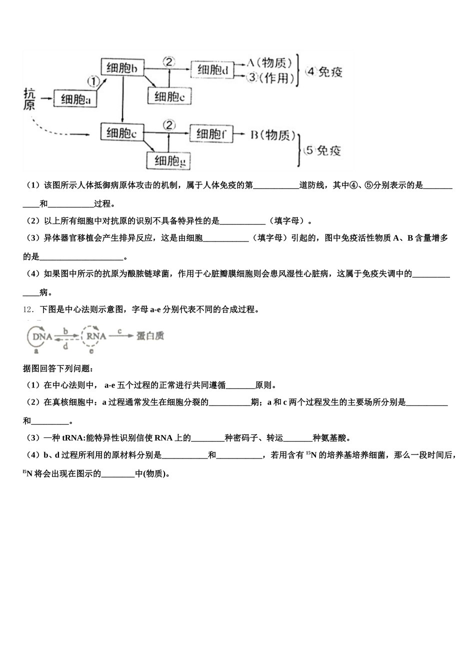 上海市杨浦区市级名校2024-2025学年高一生物第二学期期末达标检测模拟试题含解析_第3页