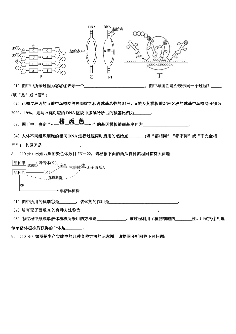 2025年上海市市西初级中学高一下生物期末复习检测模拟试题含解析_第2页