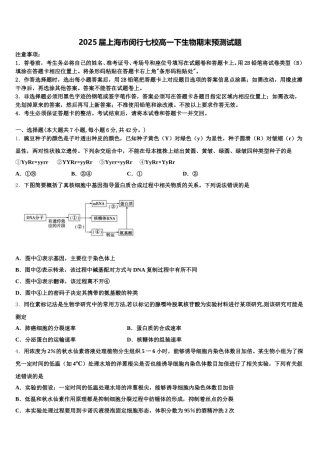 2025届上海市闵行七校高一下生物期末预测试题含解析
