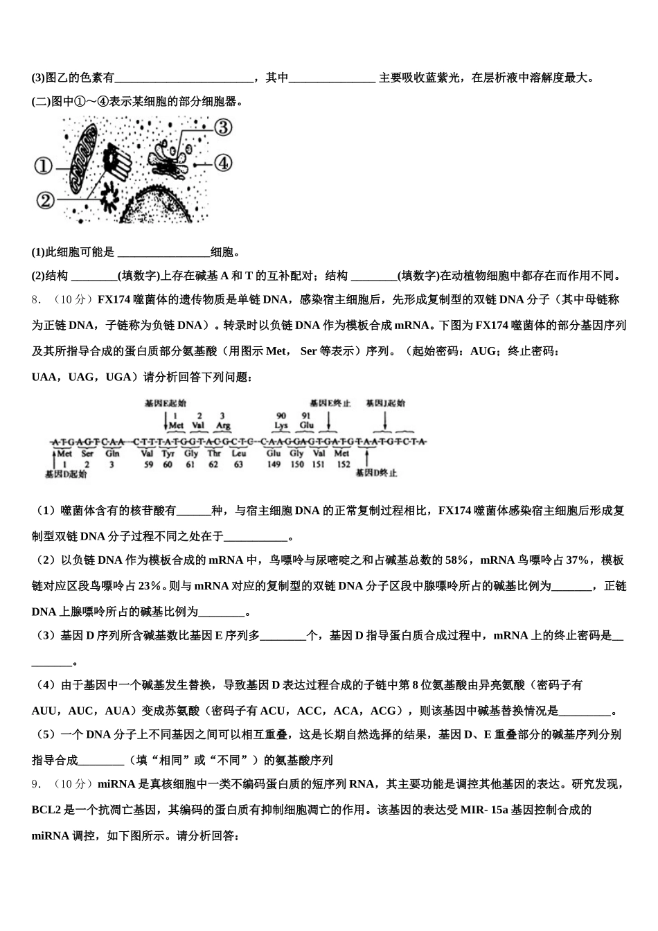 2025年上海市上海师范大学附属外国语中学高一生物第二学期期末监测试题含解析_第3页