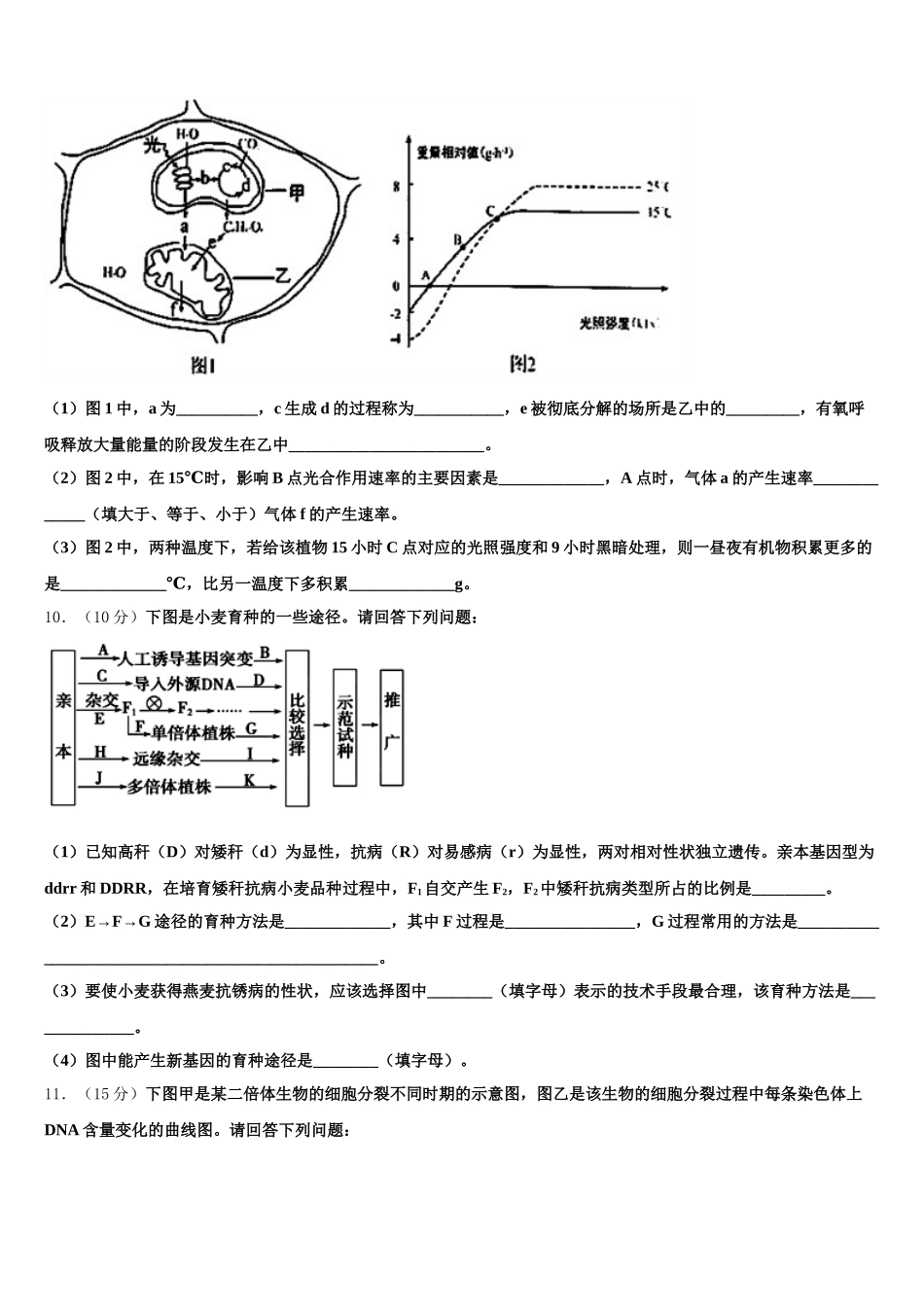2025届上海市华东师范大学附属第二中学高一生物第二学期期末达标检测试题含解析_第3页