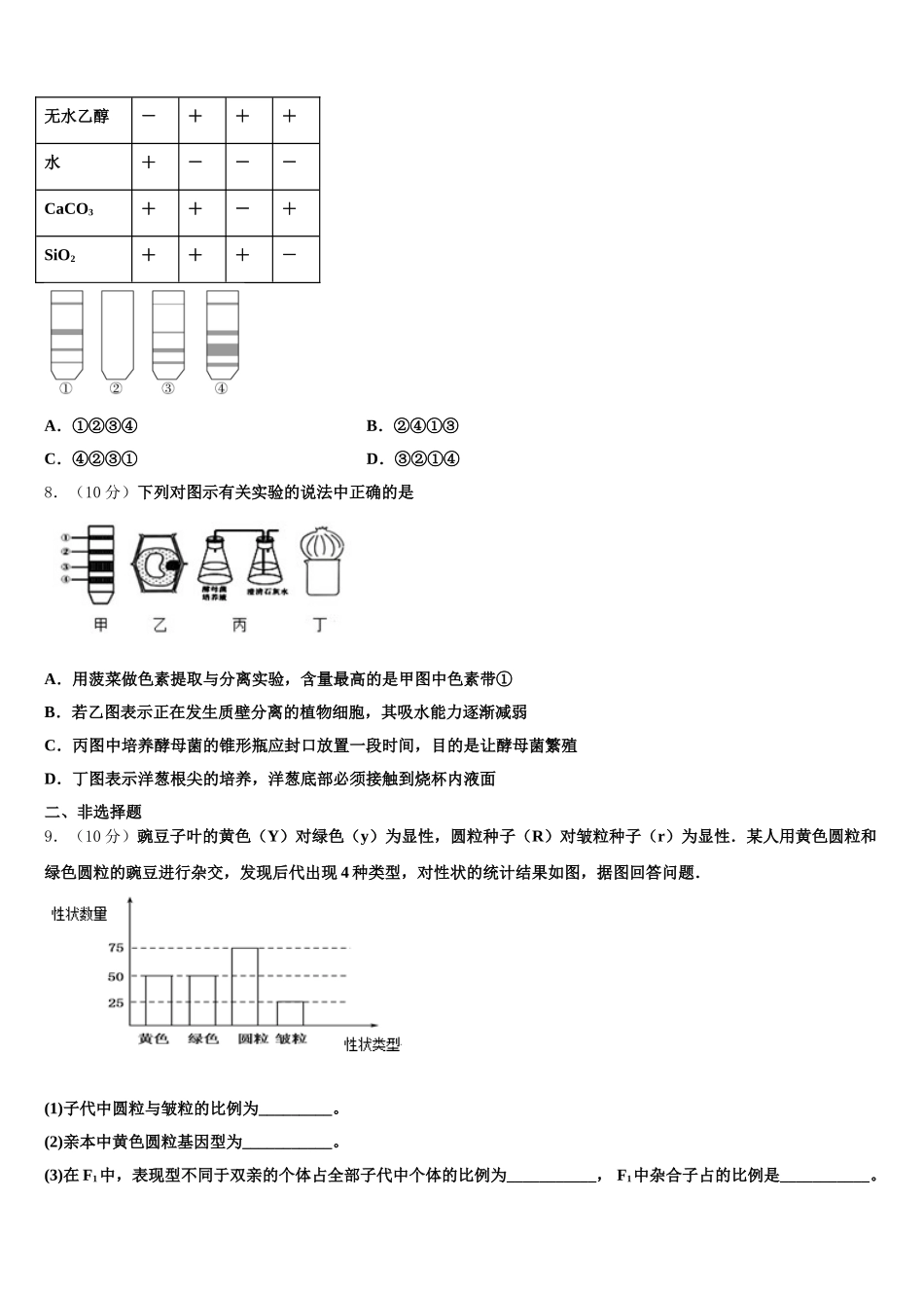 上海市浦东新区川沙中学2025届生物高一下期末复习检测模拟试题含解析_第2页
