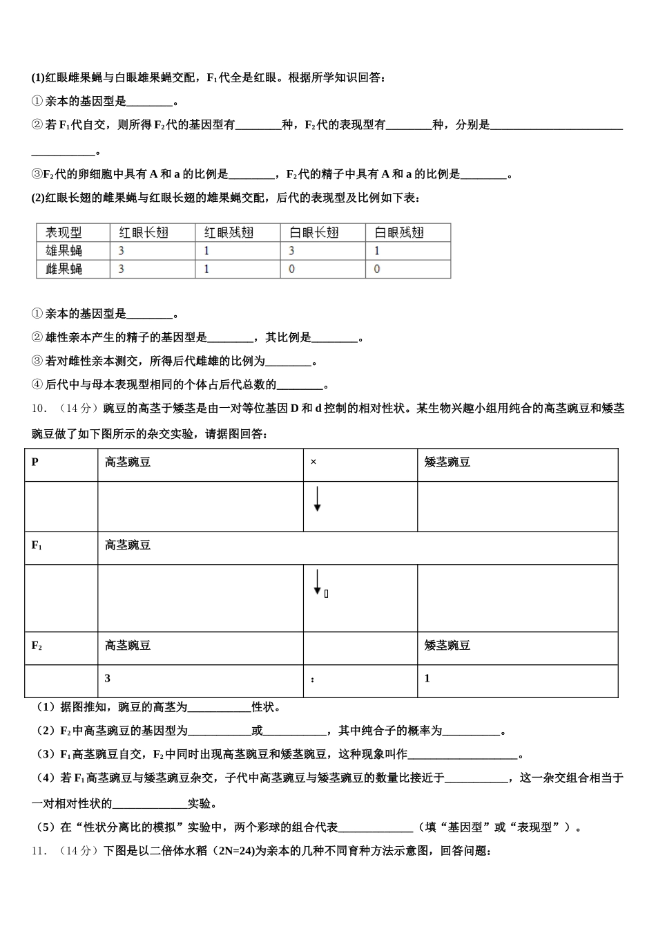 上海市浦东新区华东师范大学第二附属中学2024-2025学年高一下生物期末质量跟踪监视试题含解析_第3页