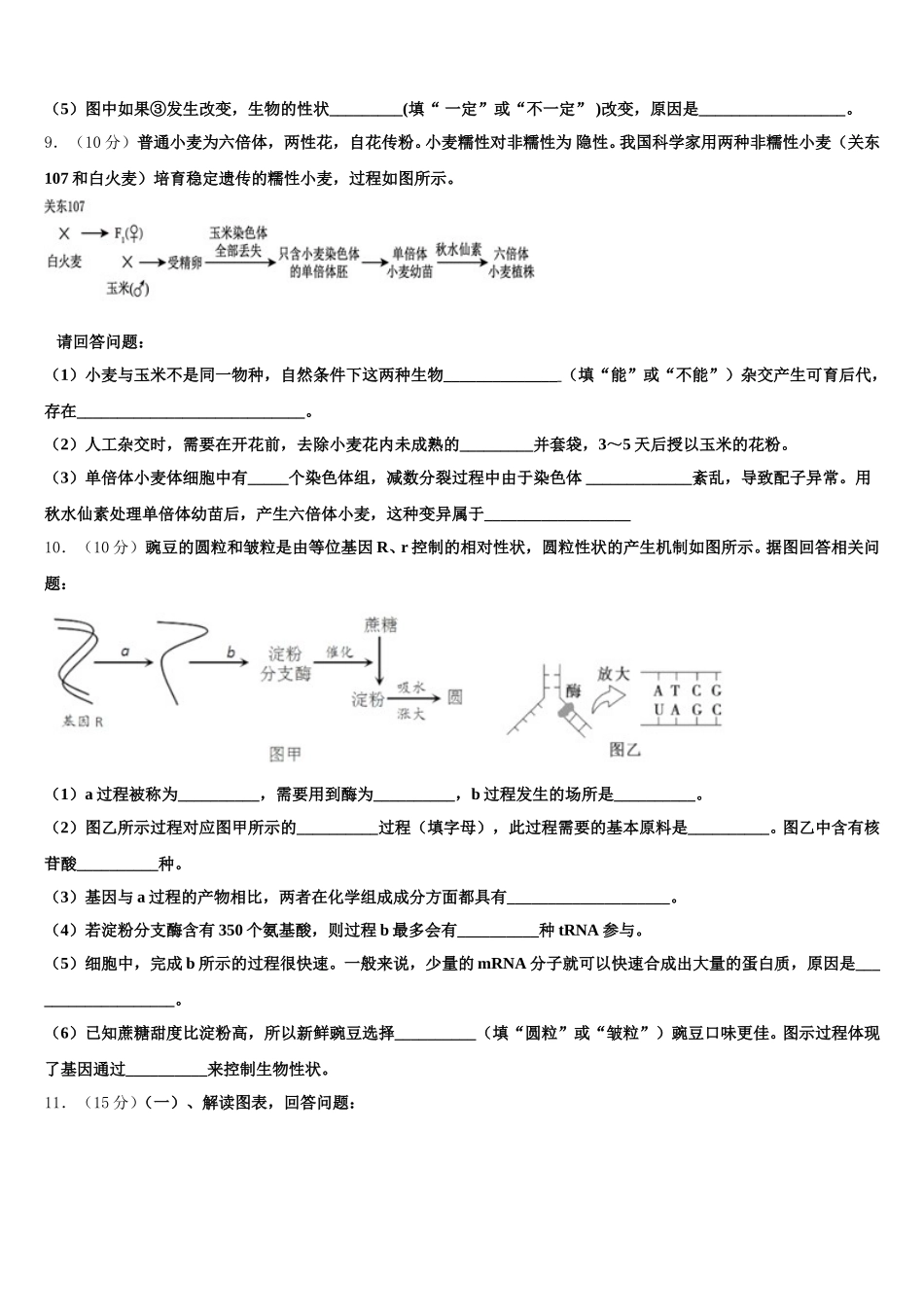 上海市交大附中2025届生物高一下期末综合测试试题含解析_第3页