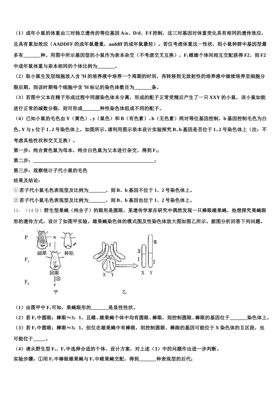 上海市市八中学2025届生物高一下期末复习检测试题含解析_第3页
