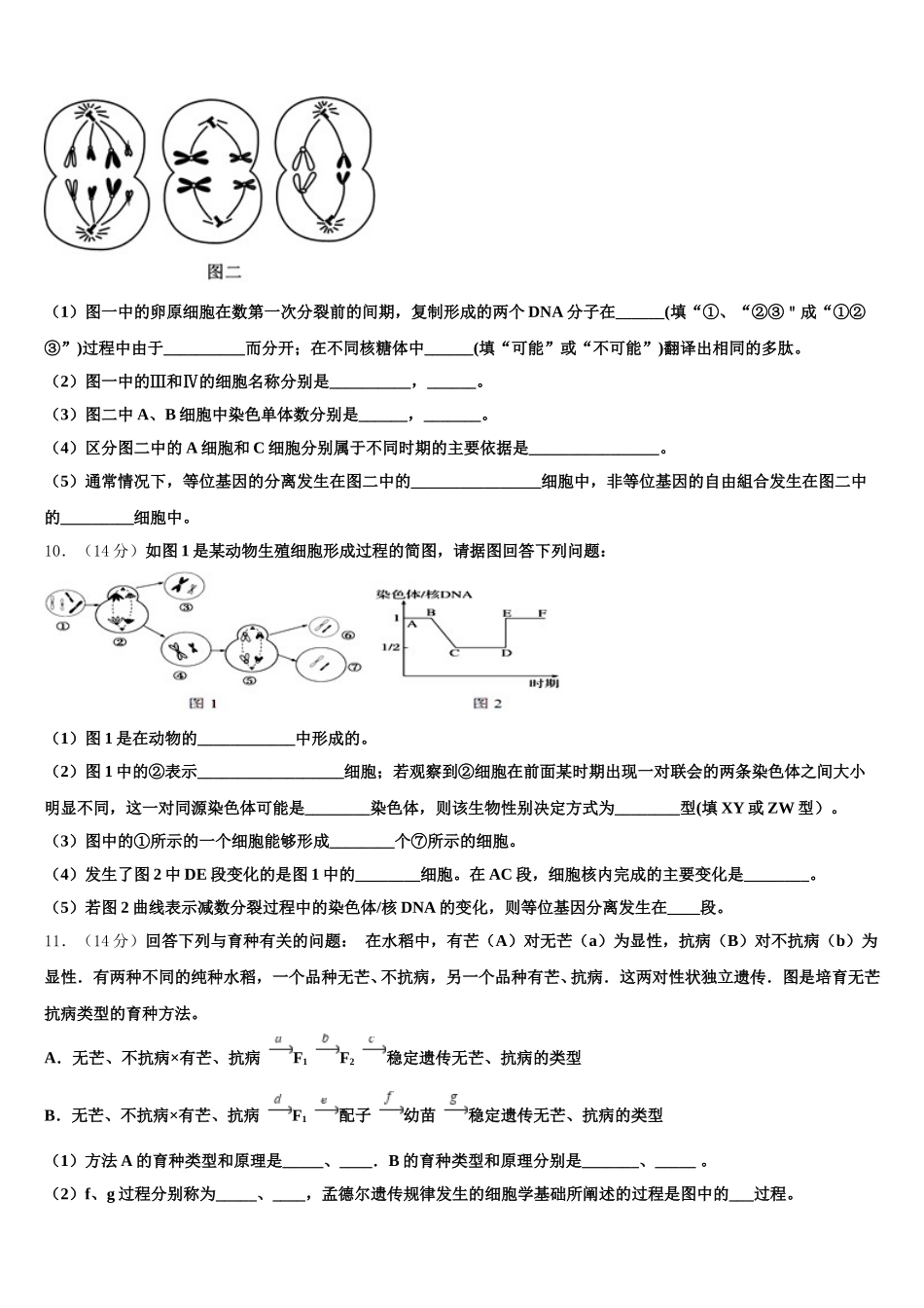 上海市建平中学2025届高一生物第二学期期末联考模拟试题含解析_第3页
