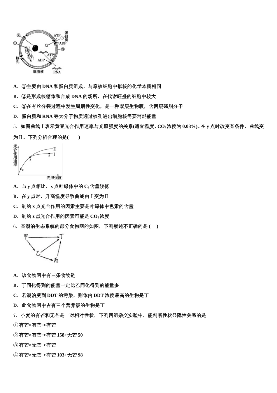 2025届上海财大北郊高级中学高一生物第二学期期末达标检测试题含解析_第2页