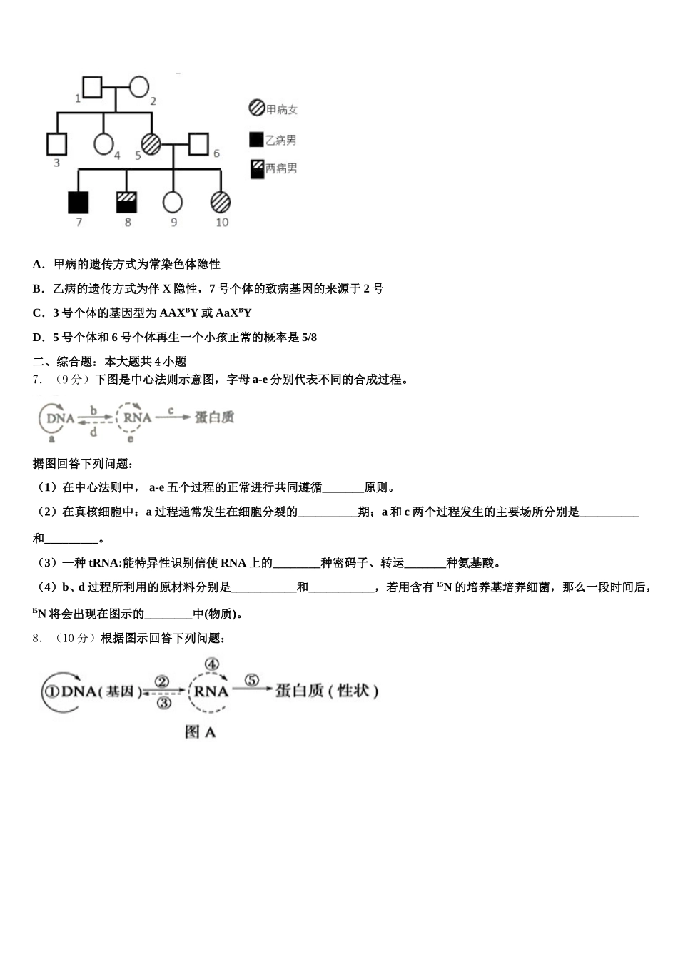 2025年四川省成都市郫都四中生物高一第二学期期末教学质量检测试题含解析_第2页