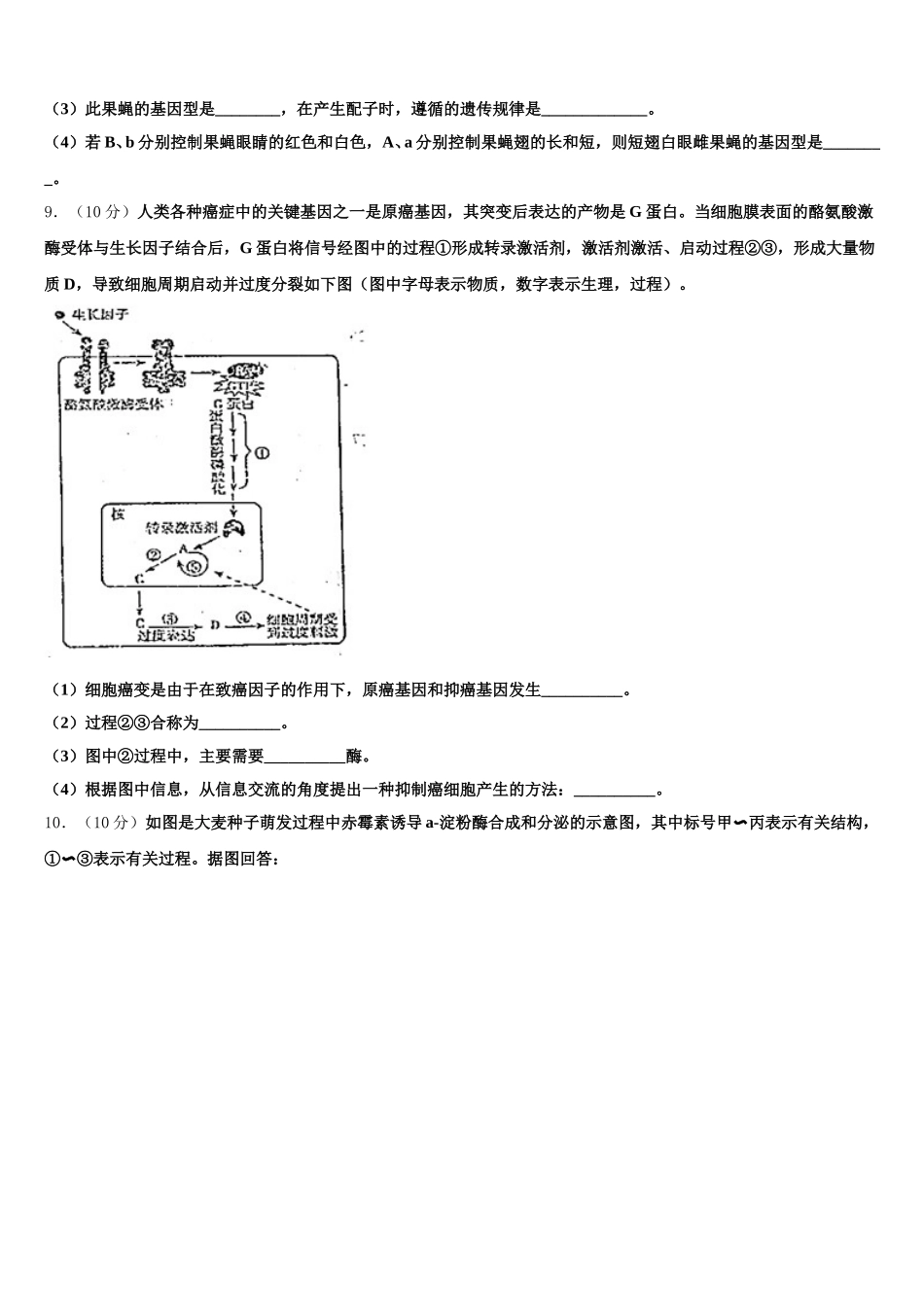 2024-2025学年四川省渠县中学高一下生物期末达标检测模拟试题含解析_第3页