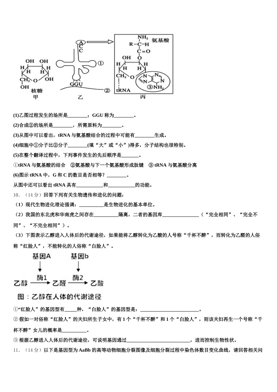 成都市第七中学2025年生物高一第二学期期末调研试题含解析_第3页