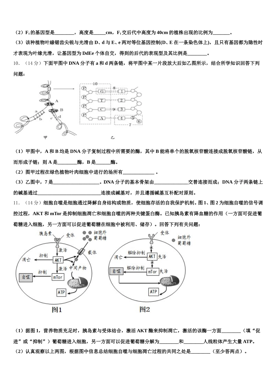2025年四川省成都市金牛区生物高一下期末复习检测试题含解析_第3页