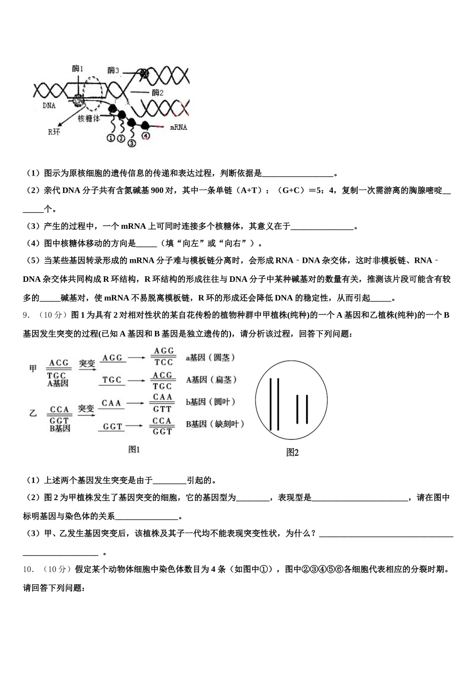 2024-2025学年成都市树德实验中学高一下生物期末联考试题含解析_第3页