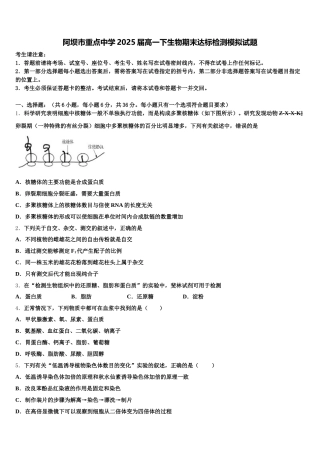 阿坝市重点中学2025届高一下生物期末达标检测模拟试题含解析