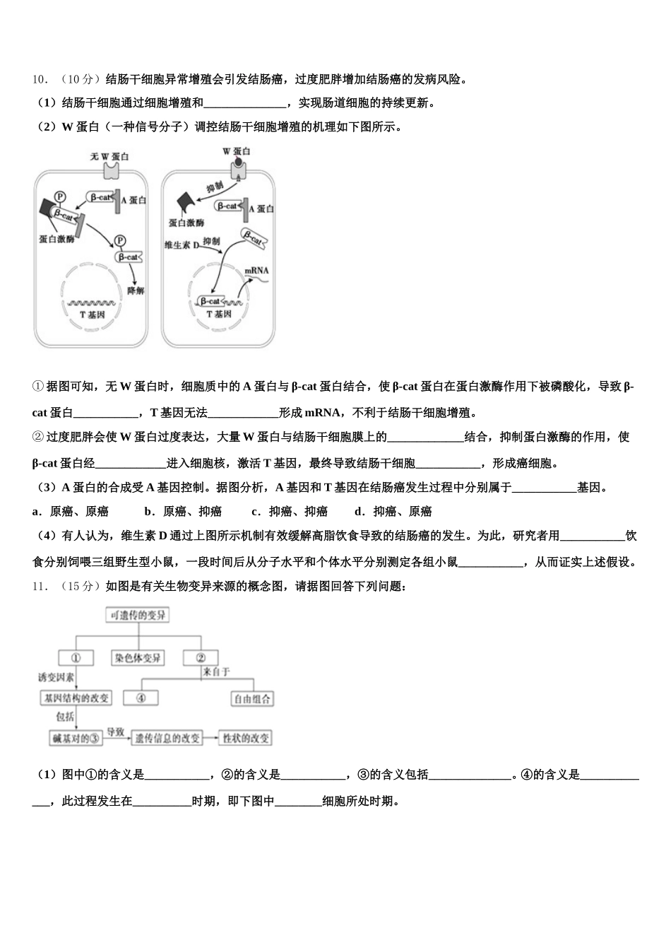 2025届广元市重点中学高一下生物期末质量跟踪监视试题含解析_第3页