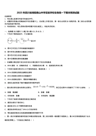 2025年四川省绵阳南山中学实验学校生物高一下期末预测试题含解析