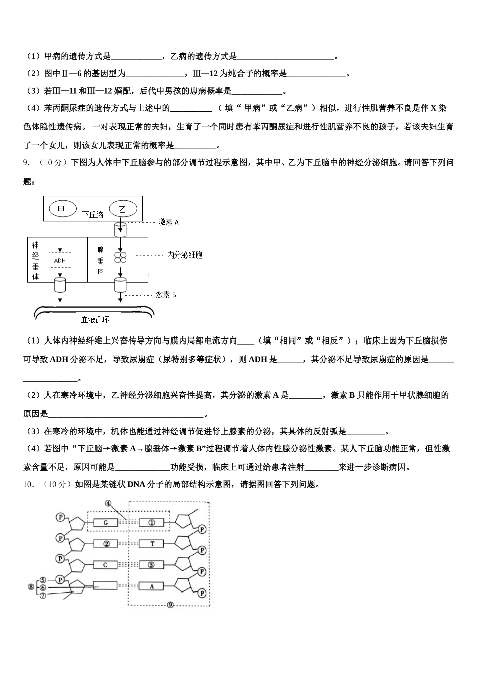 2025年四川省成都市双流区棠湖中学高一生物第二学期期末考试模拟试题含解析_第3页