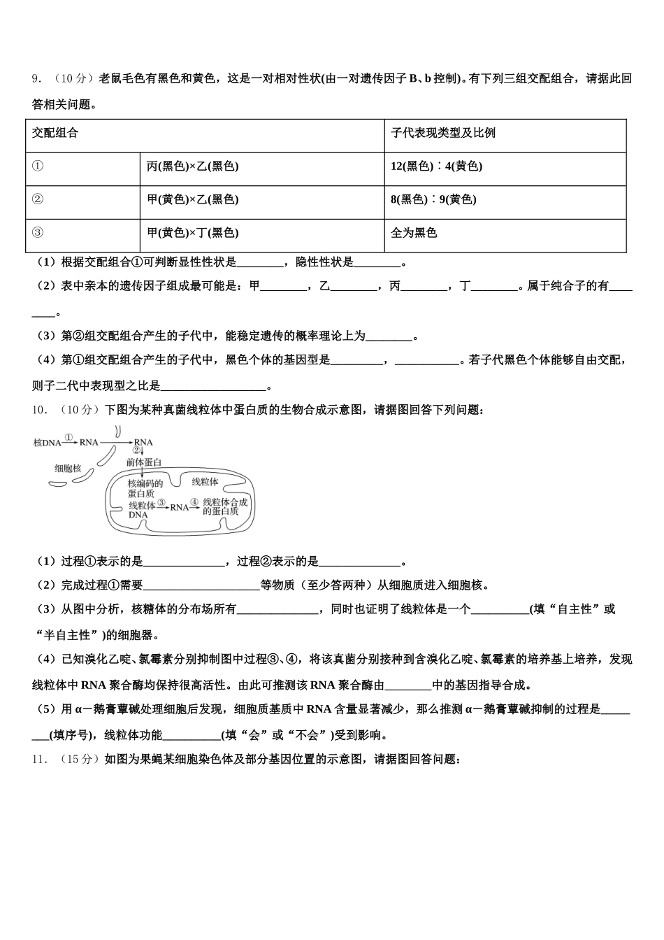2025年四川省绵阳市绵阳中学资阳育才学校生物高一第二学期期末复习检测模拟试题含解析_第3页