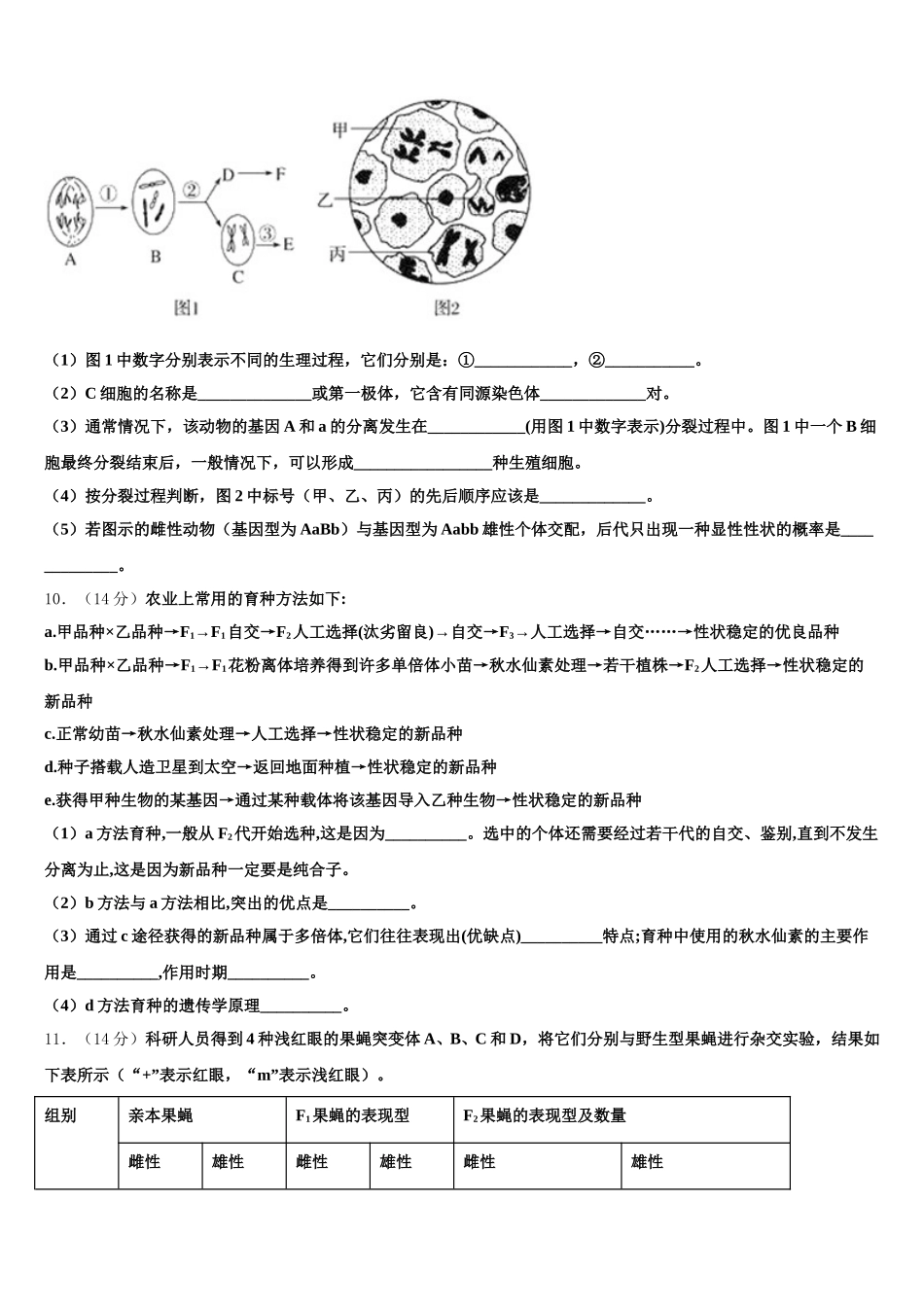 四川省成都市棠湖中学2025届高一下生物期末质量跟踪监视试题含解析_第3页