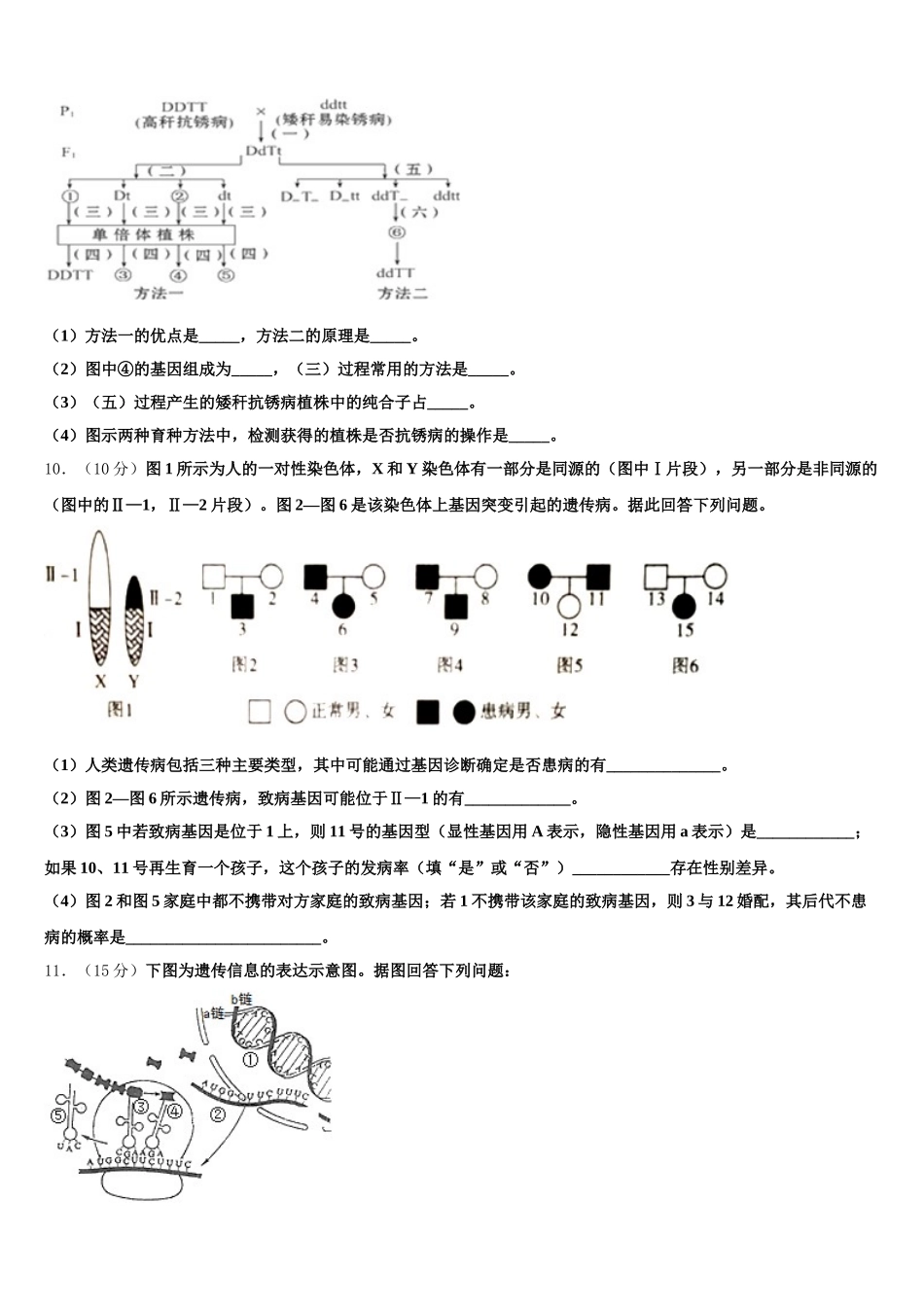 四川省成都市实验外国语学校2024-2025学年高一下生物期末考试试题含解析_第3页
