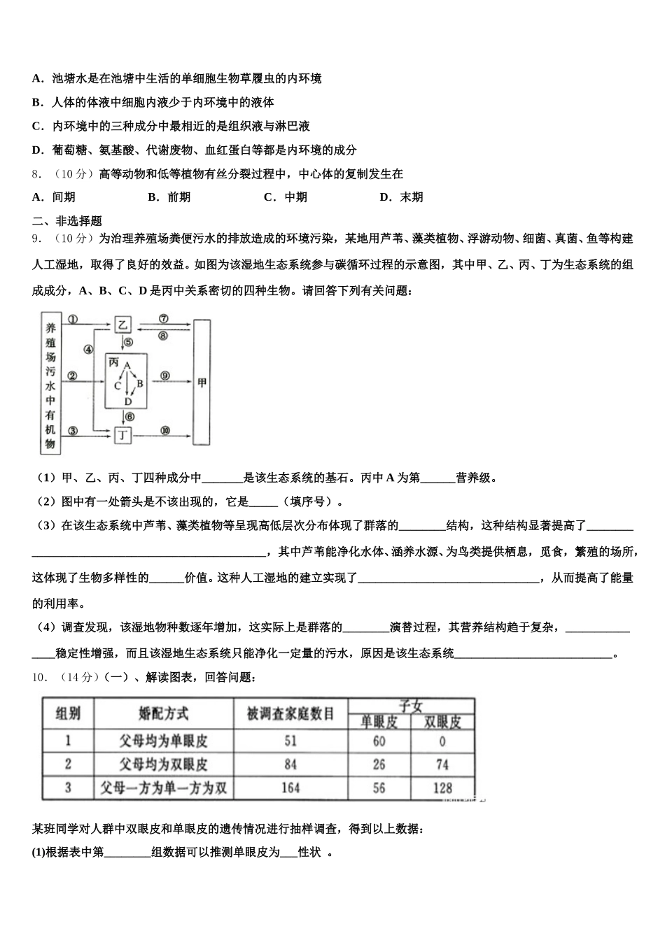四川省凉山2025届生物高一第二学期期末经典模拟试题含解析_第2页