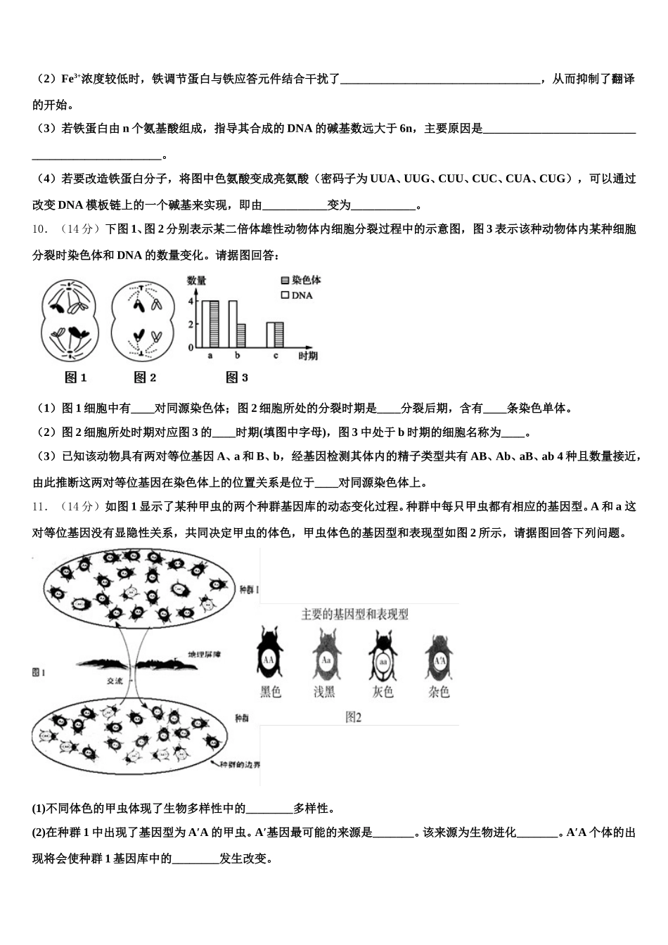2025年四川省泸县四中高一生物第二学期期末达标检测模拟试题含解析_第3页
