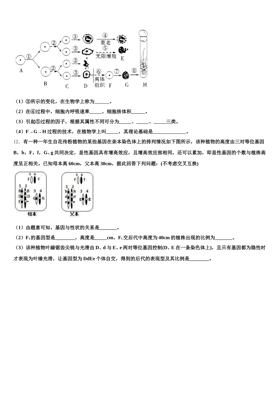 2025届四川省广安市高一生物第二学期期末预测试题含解析_第3页