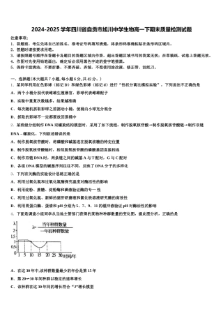 2024-2025学年四川省自贡市旭川中学生物高一下期末质量检测试题含解析