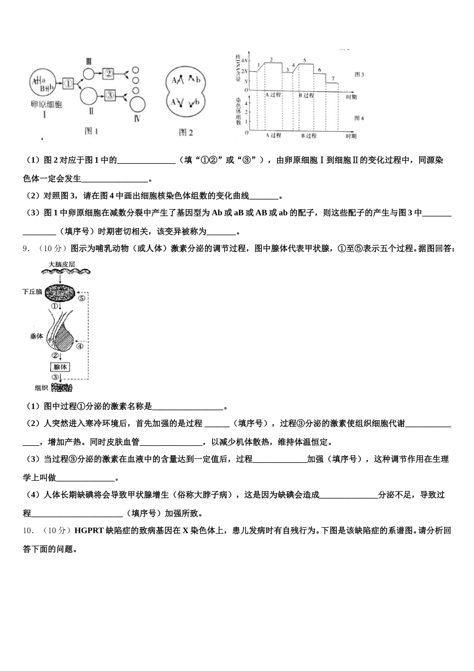 遂宁市重点中学2025年生物高一第二学期期末预测试题含解析_第3页