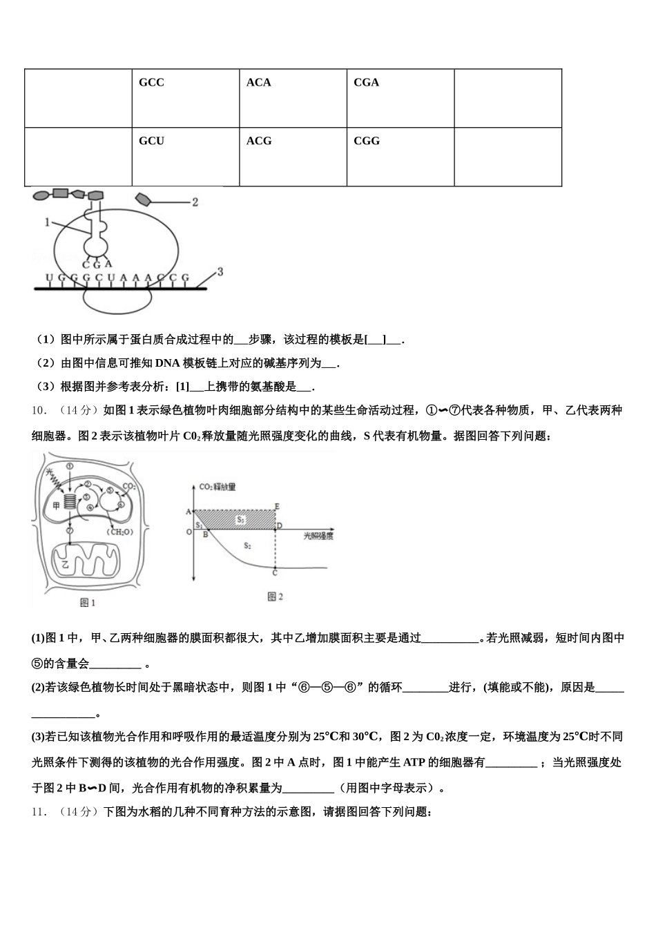 四川省绵阳市南山中学实验学校2025年高一生物第二学期期末监测模拟试题含解析_第3页