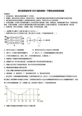 四川省苍溪中学2025届生物高一下期末达标检测试题含解析