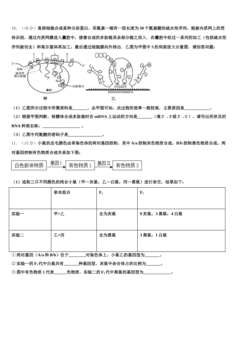 四川省广安市岳池一中2025届生物高一下期末调研试题含解析_第3页