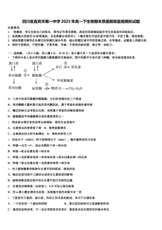 四川省宜宾市第一中学2025年高一下生物期末质量跟踪监视模拟试题含解析