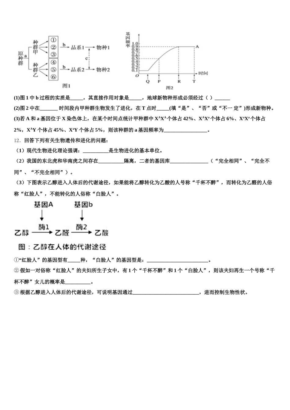 四川省成都外国语学校2024-2025学年高一生物第二学期期末综合测试模拟试题含解析_第3页