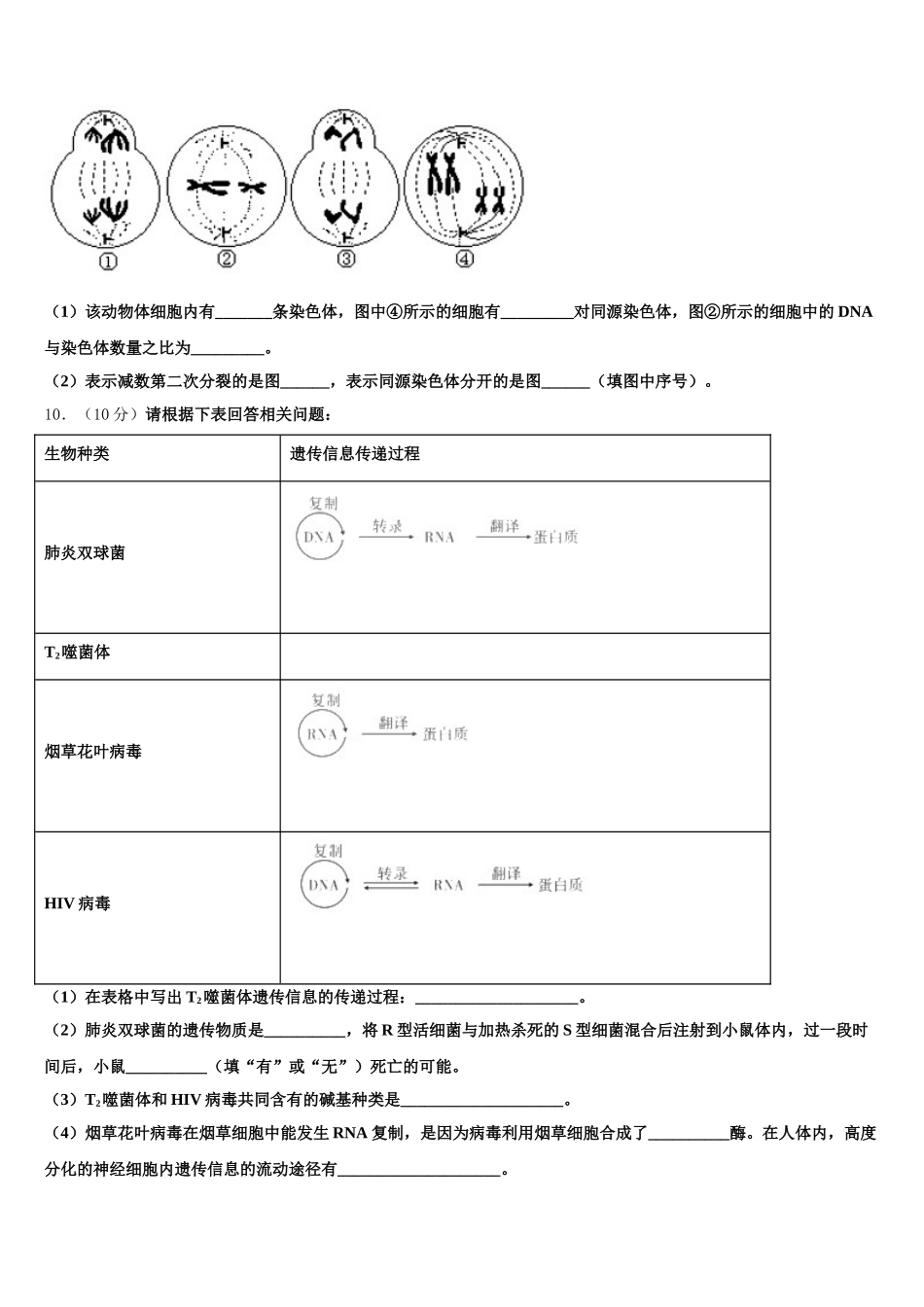 四川省泸州市市合江县合江天立学校高2024-2025学年高一下生物期末联考模拟试题含解析_第3页