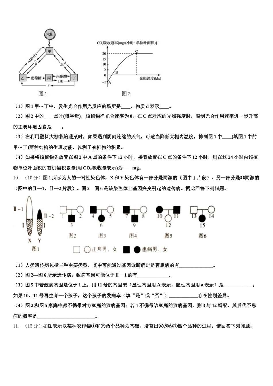 四川省绵阳市南山中学2025届生物高一第二学期期末复习检测模拟试题含解析_第3页