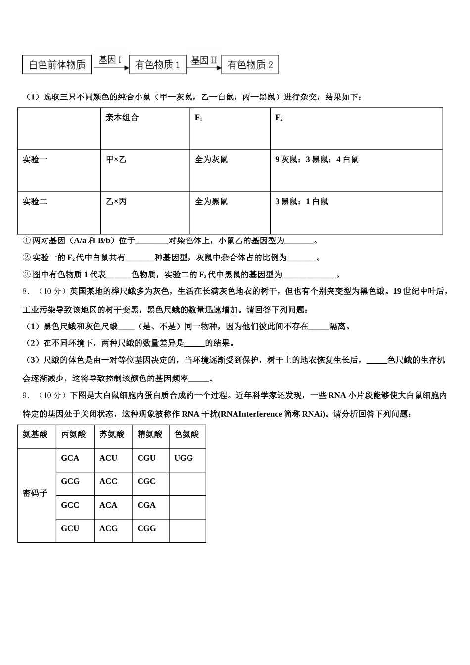 四川省绵阳南山中学2025年生物高一第二学期期末经典试题含解析_第2页