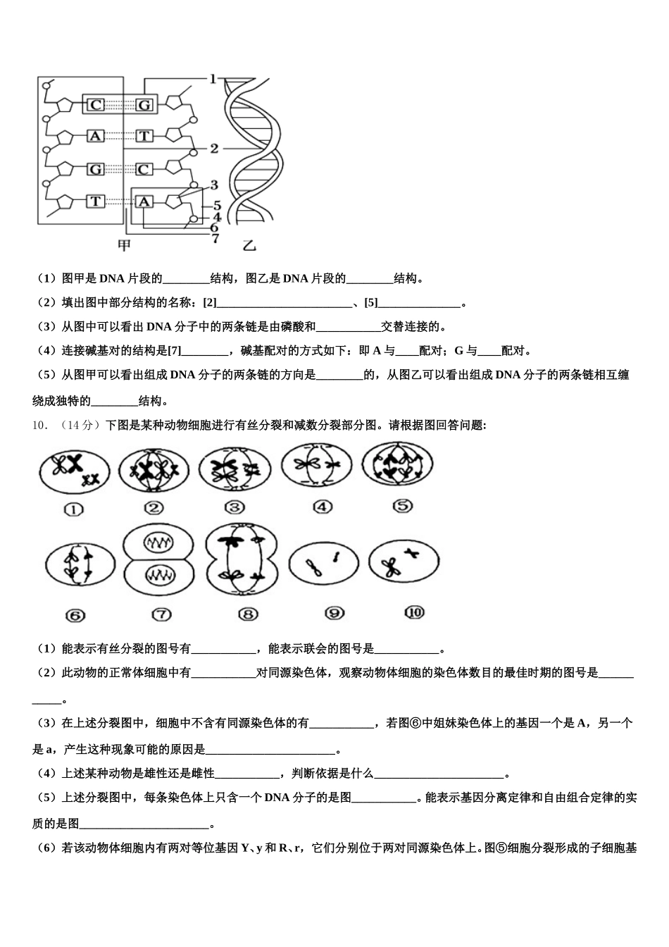 2024-2025学年四川省合江中学生物高一第二学期期末经典模拟试题含解析_第3页