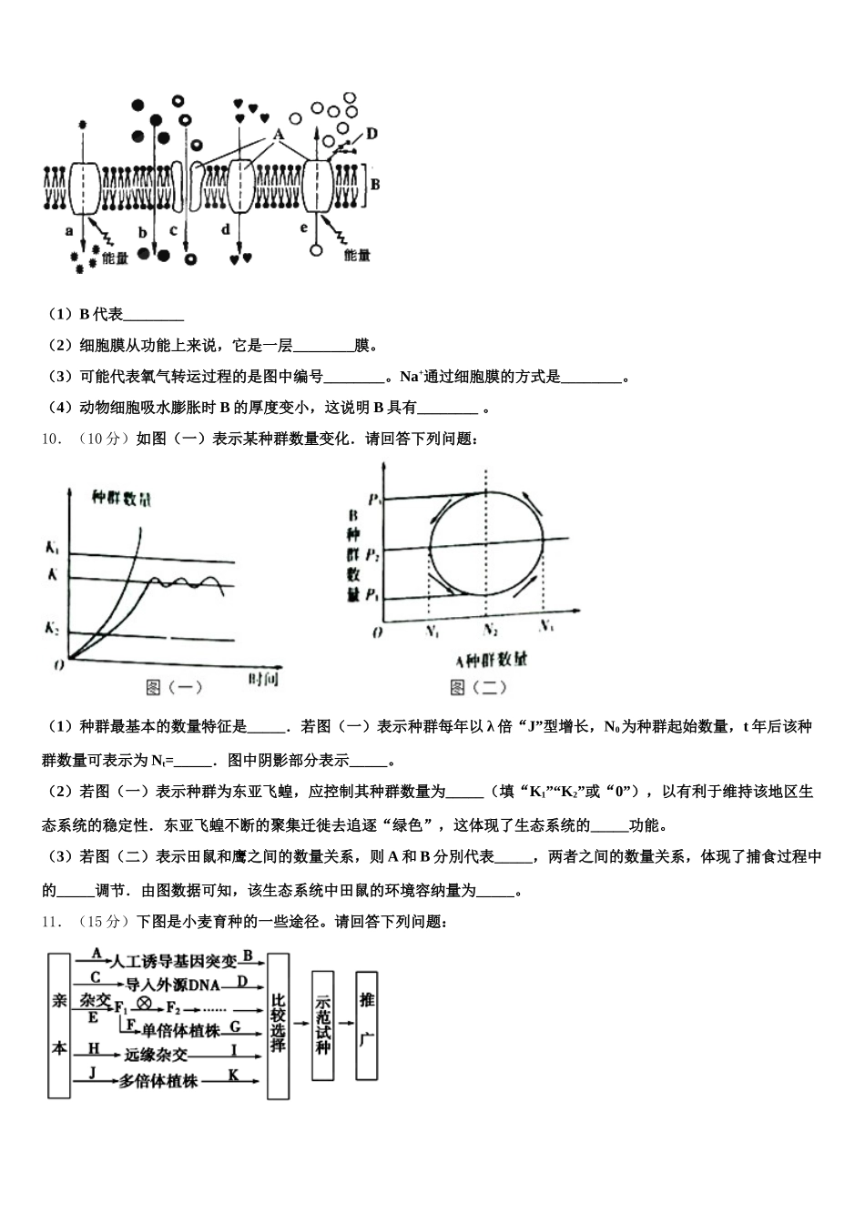 2024-2025学年四川省成都外国语学校高新校区生物高一下期末调研模拟试题含解析_第3页